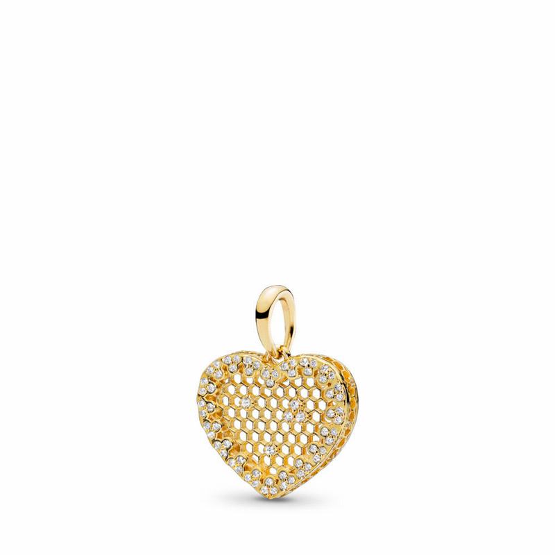 Pandora Australia Shine™ Honeycomb Lace Pendant - 18ct Gold Plated | PWJQKL364